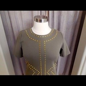Michael Kors Safari Green Studded Dress - NWT